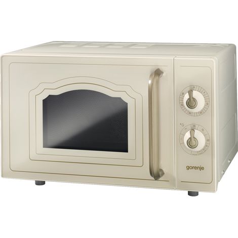 Microondas de sobremesa grill 20 litros 700W – Diseño retro crema y oro – Interior de acero esmaltado – Función descongelación y 5 niveles de potencia – Gorenje (1/5)