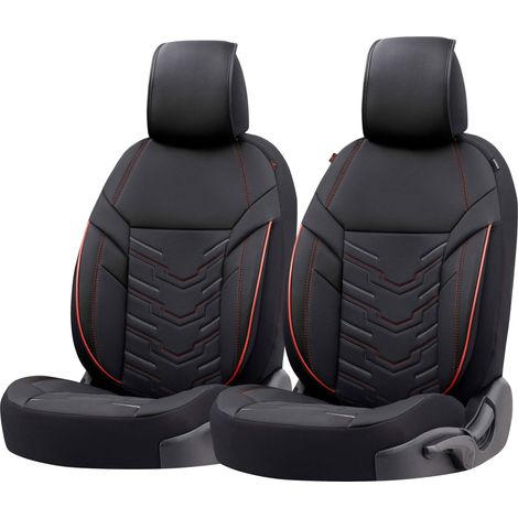 ZIPP IT Premium Housse de sièges Marbella pour deux sièges avant avec système de fermeture éclair noir/rouge (1/5)
