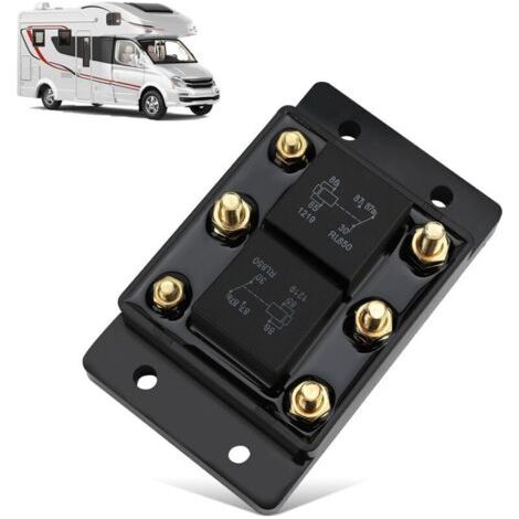 Relais pour moteur de bâche ou de treuil, chasse-neige, élévation – Module de relais arrière avant six bornes 12 V DC 80 A All Truck Products CH24452 5541100 (1/4)
