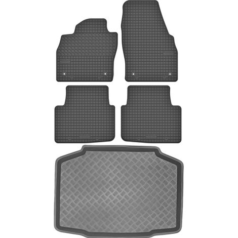 Skoda Kamiq Crossover a partir de 2019 SET - Alfombrillas de goma para coche + alfombrilla para maletero