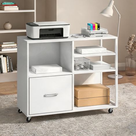 Meuble de rangement de bureau branco 80 x 40 x 65,5 cm (1/5)