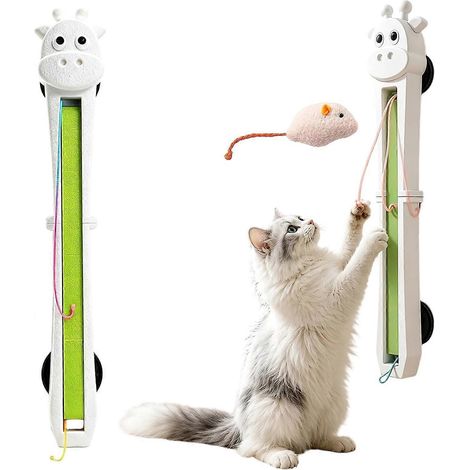 Jouet électrique mural automatique pour chat, corde volante motorisée fixation adhésive sur porte (1/5)