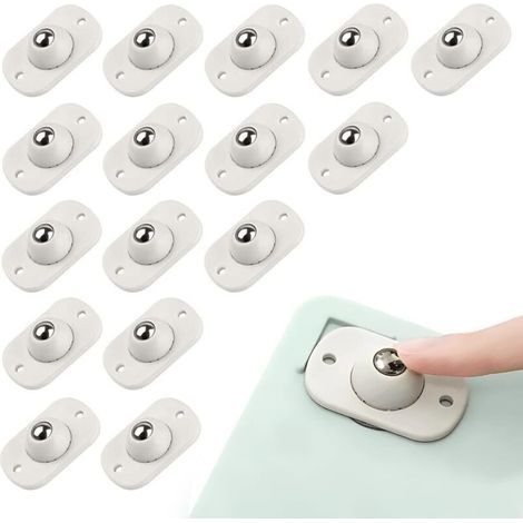 Mini Roulettes pour Meuble, Roulettes pour meubles, Roulettes Universelles en Acier Pivotantes à 360°, Roulettes Plates pour Petits Appareils, Boîtes de Rangement, Bacs (16 PCS, Beige) (1/5)