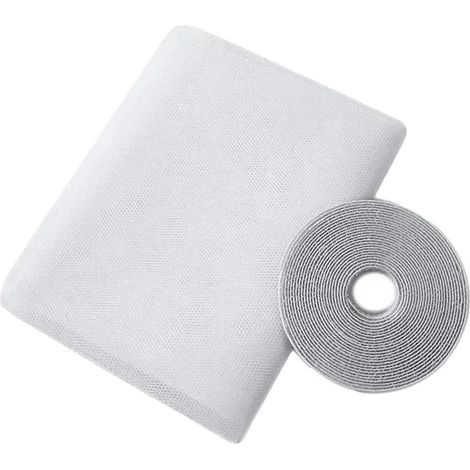 Mosquitera, material de nailon resistente, fácil instalación, blanca - 1,3 x 1,5 m (1/2)