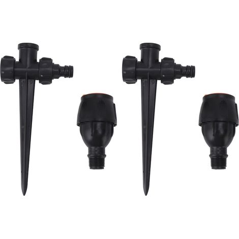 Lot de 2 arroseurs de jardin en plastique rotatifs à 360° pour une irrigation de grande surface, idéaux pour le jardin, la cour et la pelouse. (1/5)