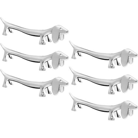 Dachshund Chopsticks Holders Zinc Alloy Dog Cutlery Rest for Dinner Table Metal Spoon Holder Cutlery Organizer Kitchen Decoration Set of 6 (1/5)