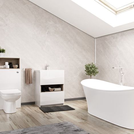 Elore Panel PVC Beige Stone Cladding Wall 1000mm X 2400mm X 10mm (1/4)