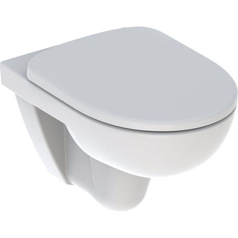 Geberit 280 Basic pack WC suspendu avec WC suspendu évacuation profonde sans bride 36x53cm avec abattant de WC à fermeture douce blanc