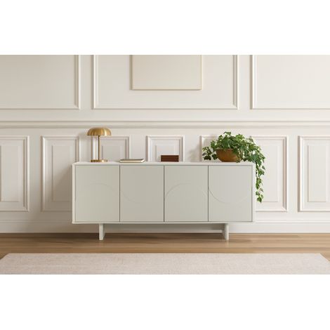 BOBOCHIC - Buffet 4 portes 180 cm ESTEBAN formes géométriques Beige (1/5)