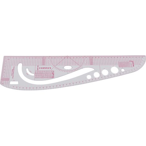 Règle de tailleur 3245, haute précision, corps transparent, règle multifonction professionnelle en plastique pour la conception de costumes (1/5)