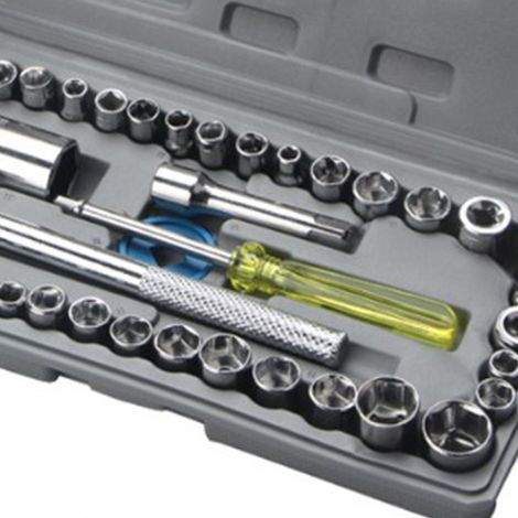 (Exclusivité Chili) Coffret de 40 pièces pour outils auto et moto : douilles, clés et gants (1/5)