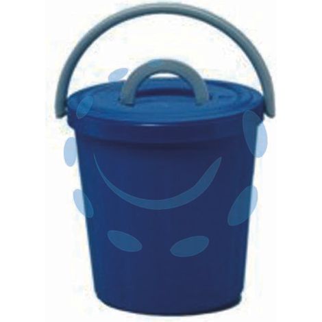 PATTUMIERA CON COPERCHIO LT.15 BLU ICS