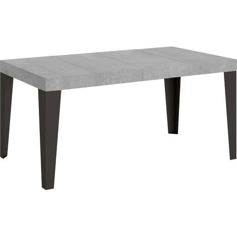 Table extensible 90X120/224 cm Flame Premium Ciment Structure Anthracite