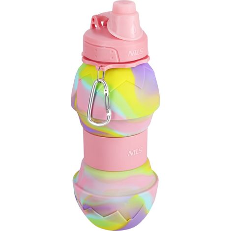 Faltbare Wasserflasche aus Silikon, 700 ml, Rosa