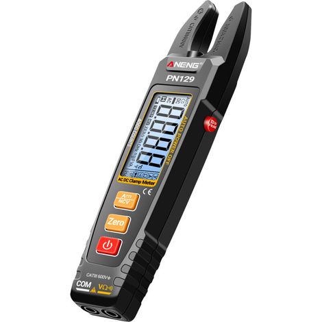 PN129 - Pinza amperimétrica de 100 A CA/CC con medición de NCV y retroiluminación - Batería no incluida (1/5)