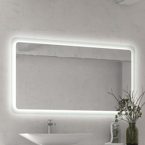 Specchio led 140x80 cm con cornice illuminante modello KA1400 kamalu (1/3)