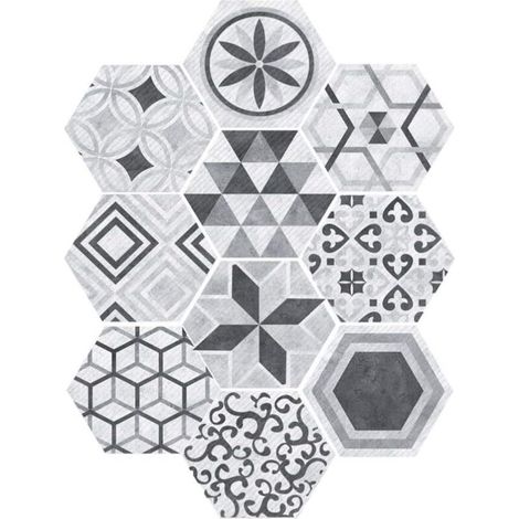 Carrelage Autocollants Hexagonal Style Industriel Anti-Slip Auto-Adhésif Amovible Sticker Mur-Fei Yu (1/5)