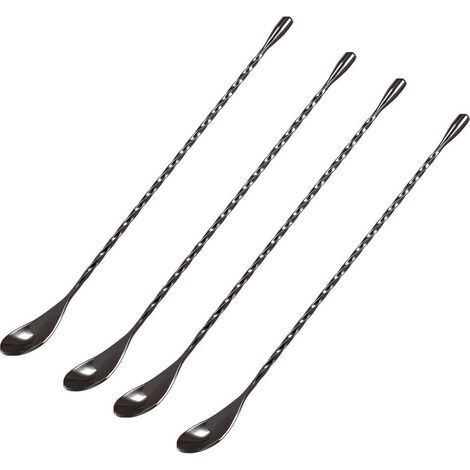 Lot de 4 cuillères à pêche en forme de goutte d'eau - Cuillère à pêche torsadée de 30 cm - coloris naturel, or rose, or et noir canon de fusil