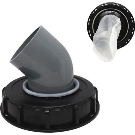 45°Filtre à Couvercle IBC, Filtre à Eau de Pluie en Nylon 163 mm, Lavable avec Couvercle pour réservoir d'eau de Pluie IBC DN 150,Noir (1/5)