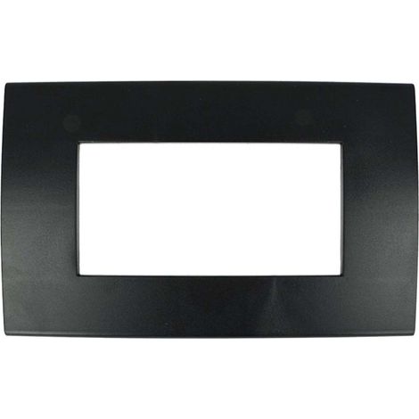 Placca 504 4M Posti Nero Lucido Slim compatibile Living Light Air SD46004-2 (1/2)