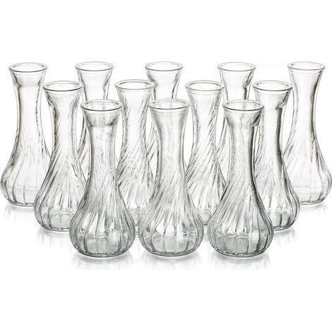 Petit Vase Deco Table - 12 Soliflore en Verre Petit Vase en Verre Transparent pour Centre De Table - Vases Decoratifs pour Decoration Mariage Anniversaire Home Salon Parti (1/5)