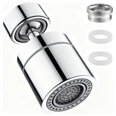 360° Swivel Kitchen Faucet Aerator - Water Saver with 2 Spray Patterns, Universal M22/M24 Regulator for Sinks and Basins (1/5)