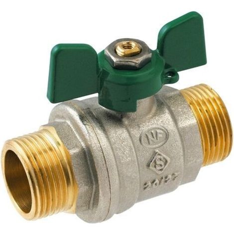 Vanne à sphère NF PN25 Passage Intégral ACS Papillon Vert M/M 3/8" (12/17) (1/3)