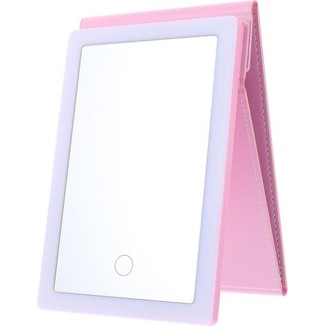 Miroir De Maquillage Pliable avec LED Miroir De Table Portable à Accessoire De Pratique pour Voyage Et Salle De Bain (1/5)