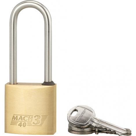 THIRARD - Cadenas à clé Mach 3, laiton, extérieur, anse 1/2 acier, 40mm, 2 clés - THIRARD (1/3)