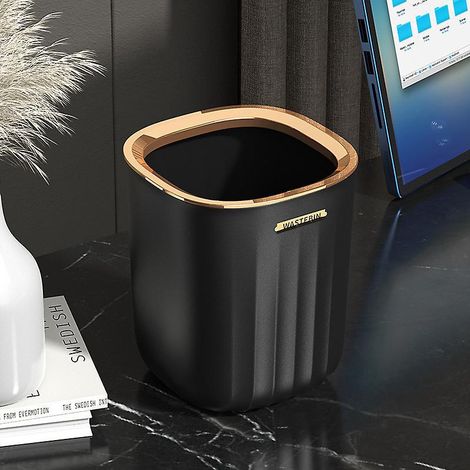 noir Mini Poubelle En Plastique Pour Comptoir De Bureau, Corbeille  Papier Miniature Pour Bureau, Chambre, Armoire De Salle De Bain
