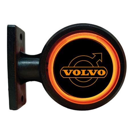 Lot de 2 feux de gabarit latéraux LED 12-24 V, orange - rouge, style « old school », effet néon, avec logo Vol