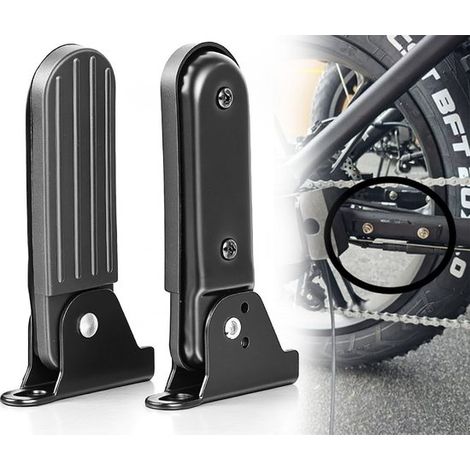 Lot de 2 repose-pieds universels pour fatbike électrique, supports arrière en métal, adaptés aux vélos Ouxi, robustes et faciles à installer, noir (1/5)