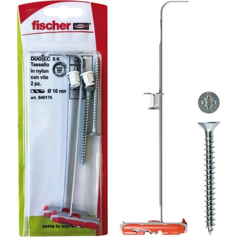 FISCHER Tassello per cartongesso duotec 10 s k con vite, fissaggio basculante, confezione 2 pezzi (1/5)