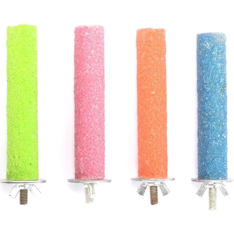 4 Pcs Perroquet Perches Coloré Bâton de Griffe Jouet pour Perruches Calopsitte Conure Inséparable - 1.5  20 cm