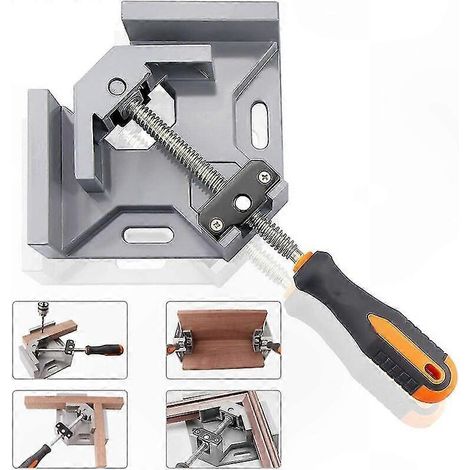 90°-Klemmwinkel, rechtwinkliger Aluminium-Schraubstock, 70 mm Spannweite für Holzbearbeitungs-, Schweiß- und technische Projekte. (1/5)