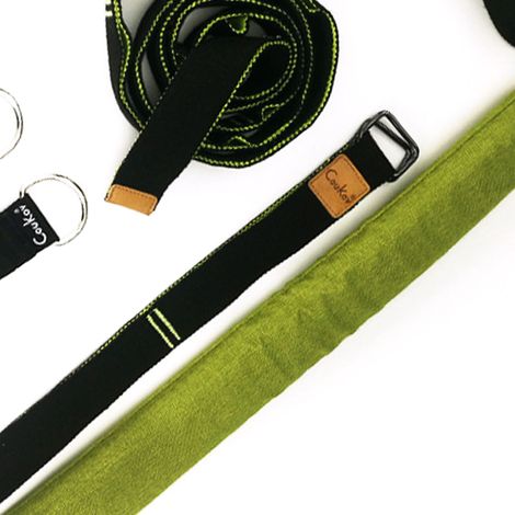 Sangle d'étirement pour le yoga, appareil d'entraînement multifonctionnel pour les flexions arrière, sangle d'étirement de la taille, du dos et des jambes de type porte, convient à la danse et au fitn (1/5)