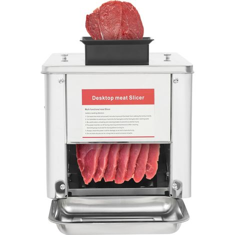 Trancheuse à viande commerciale, 550 W, machine à découper la viande, acier inoxydable, épaisseur 5 mm, trancheuse électrique pour aliments, pour cuisine, restaurant, supermarché