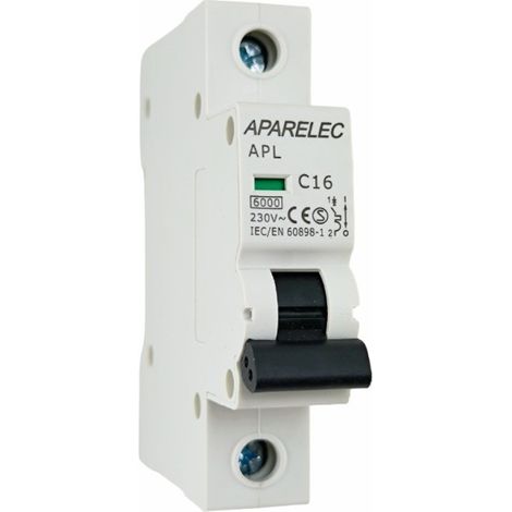 Automático Magnetotérmico 1P 6KA Aparelec curva C Intensidad 25A (1/4)