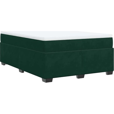 Maison Exclusive - Giroletto a Molle con Materasso Verde Scuro 160x200 cm Velluto (1/5)