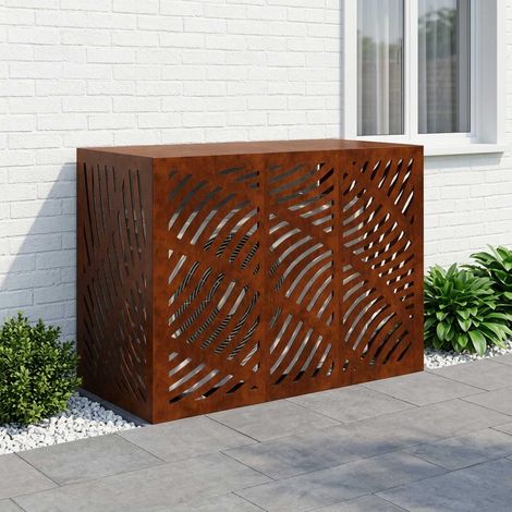 vidaXL Copertura per condizionatore d'aria Ruggine 110 x 50 x 80 cm