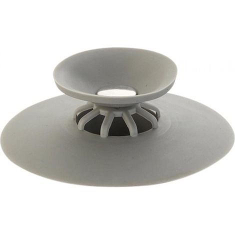 Robinet d'arrêt de vidange en silicone souple, drain de bain et de douche avec piège à cheveux, gris (1/4)