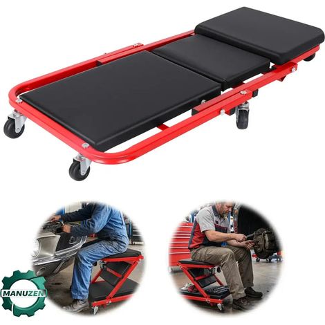 Manuzen - Tabouret Réparation Roulant Pour Entretien Automobile Rotation 360 (1/4)