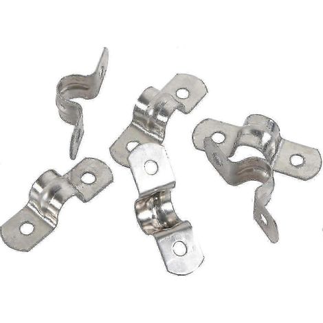 25-26 20 pièces Collier de serrage pour tuyau de 10 mm, en acier inoxydable 304, clips de serrage à deux trous pour tubes, colliers de serrage en U, clips de selle, anneau de raccordement, pince à tuy (1/4)