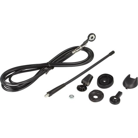 Antenne de toit AMFM DAB+ DIN M universelle flexible 0-90 Tige 25cm caoutchouc noir