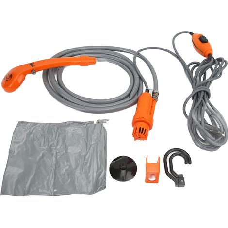 Pommeau de douche de camping extérieur avec adaptateur allume-cigare 12 V pour le camping, la randonnée, les camping-cars et le lavage des animaux de compagnie en voiture (1/5)