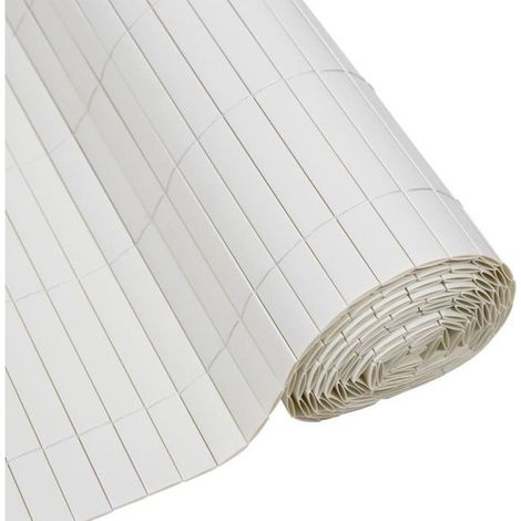 Canisse PVC double face - NATURE - 1 x 3 m - 1600 g/m² - Occultant 4/5 - Anti-UV - Blanc (1/4)