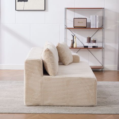 Möbelstück aus Chenille in Ivory 34 x 33 x 109 cm HOMAIRE (1/5)