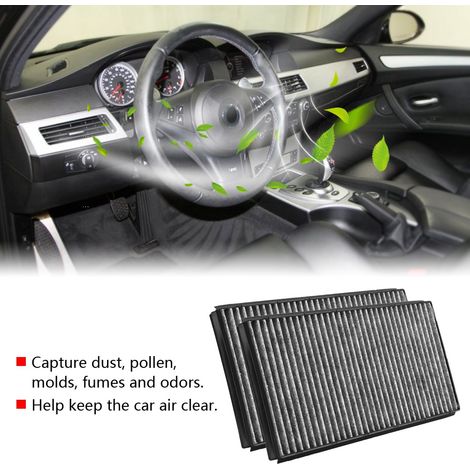 2 filtros de aire de habitáculo para BMW E60 528i 535i 545i 550i M5 M6 (1/5)