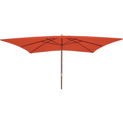Sonnenschirm Lissabon, Gartenschirm Marktschirm, 3x4m Polyester/Holz 6kg terracotta