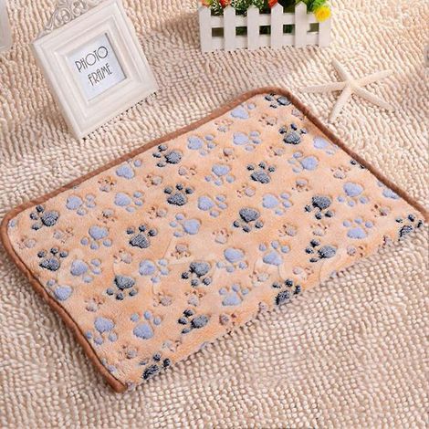 Grand lit douillet pour petits chiens et chats d'intérieur, matelas moelleux en peluche, forme rectangulaire, effet apaisant et réconfortant. (1/2)